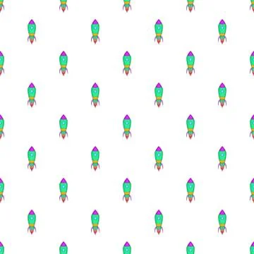 Rocket pattern, cartoon style Stock Illustration