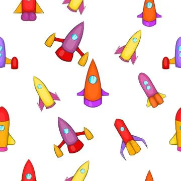 Rocket pattern, cartoon style Stock Illustration