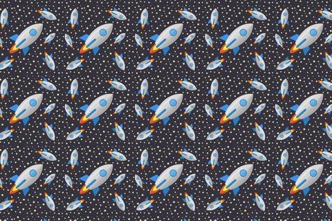 Rocket pattern illustrated on background Stock Illustration