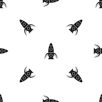Rocket pattern seamless black Stock Illustration