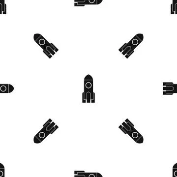 Rocket pattern seamless black Stock Illustration