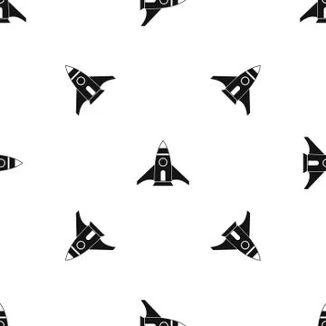 Rocket pattern seamless black Stock Illustration