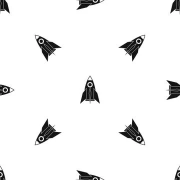 Rocket pattern seamless black Stock Illustration
