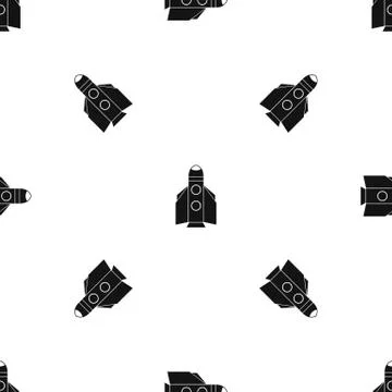 Rocket pattern seamless black Stock Illustration