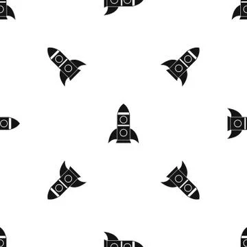 Rocket pattern seamless black 스톡 일러스트