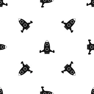 Rocket pattern seamless black Stock Illustration