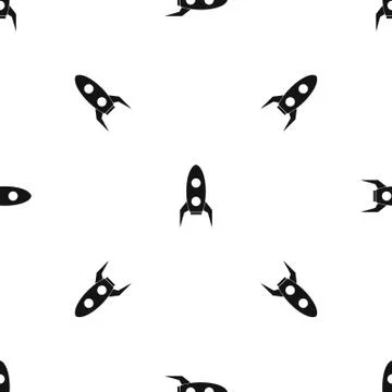 Rocket pattern seamless black Illustrazione stock