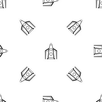 Rocket pattern seamless black Stock Illustration
