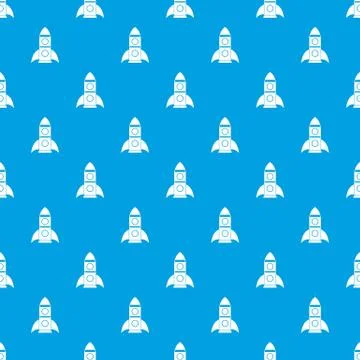 Rocket pattern seamless blue 库存插图