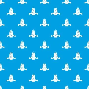 Rocket pattern seamless blue Stock Illustration