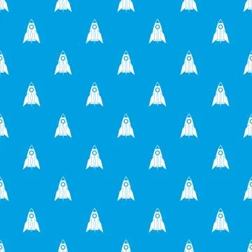 Rocket pattern seamless blue 스톡 일러스트