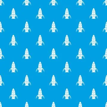Rocket pattern seamless blue Stock Illustration