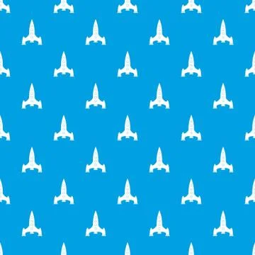 Rocket pattern seamless blue Stock Illustration