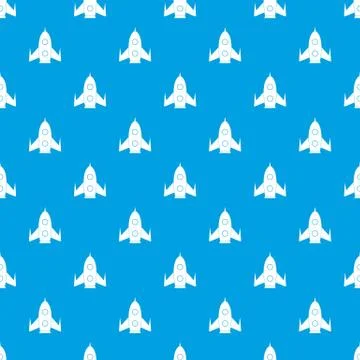 Rocket pattern seamless blue Stock Illustration