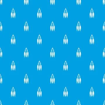 Rocket pattern seamless blue Stock Illustration