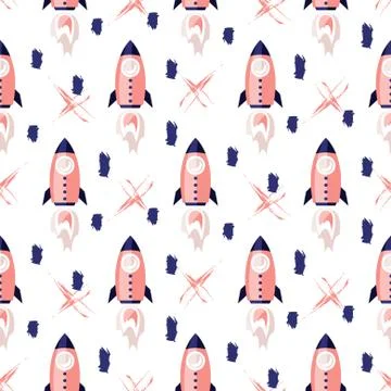Rocket pattern vector background. Stock Illustration