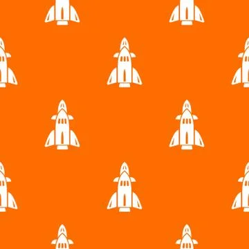Rocket pattern vector orange Stock Illustration