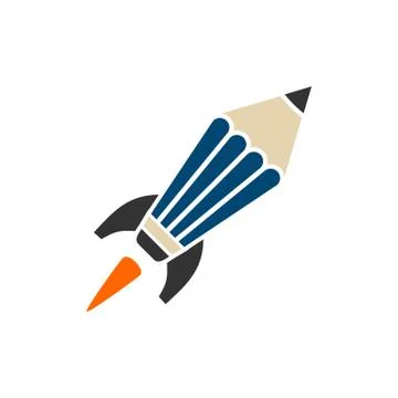 Rocket Pencil Logo Template Illustration Design. Vector EPS 10. Stock Illustration