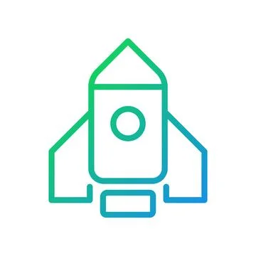 Rocket pixel perfect gradient linear vector icon Stock Illustration
