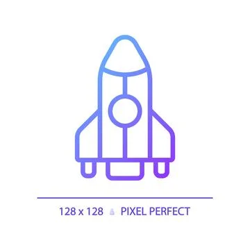 Rocket pixel perfect gradient linear vector icon Ilustração Stock