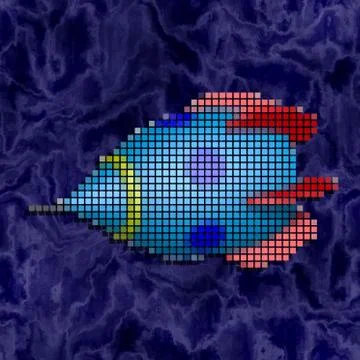 Rocket pixelated image generated texture Stock Illustration