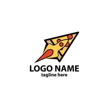 Rocket pizza logo design vector Stock Illustration