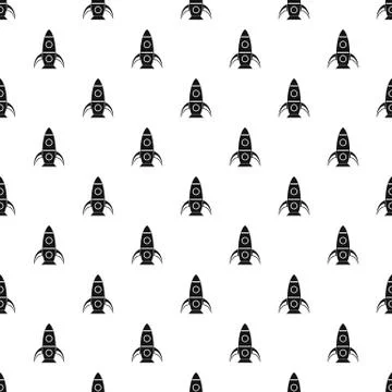 Rocket with portholes pattern, simple style Stock Illustration