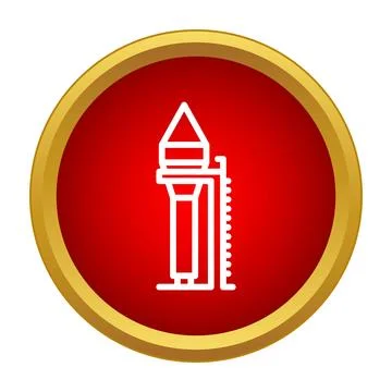 Rocket preparing for space launch mission icon Illustrazione stock