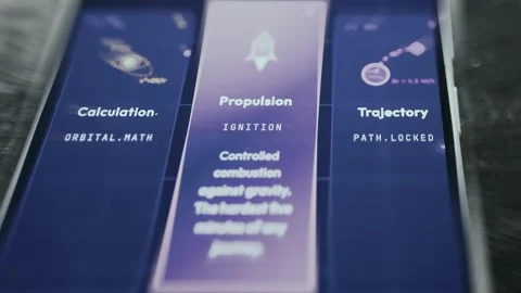 Rocket propulsion phase for a space flight Stock Footage 334944011