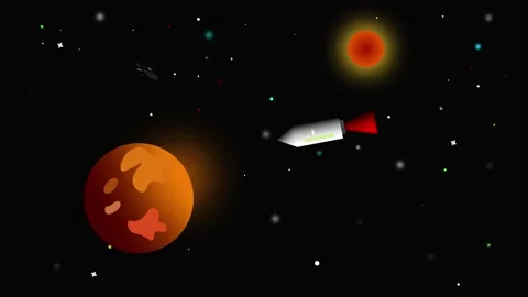 Rocket reaching at mars humanity in mars and searching for life in space for Stock Footage 295587775