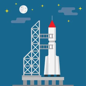 Rocket ready for launch Stock Illustration