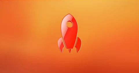Rocket Red 3d Icon Stock Footage 69982696