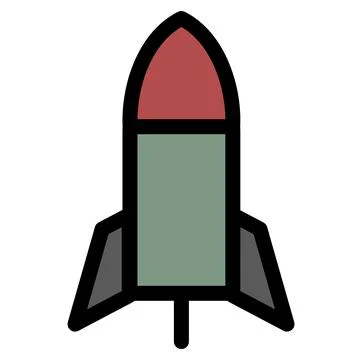 Rocket with red explosive head symbol - Military icon 스톡 일러스트
