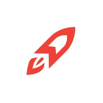 Rocket Red Icon On White Background. Red Flat Style Vector Illustration. Stock Illustration