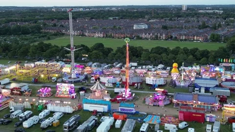Rocket Ride and Booster at the Hoppings, Newcastle upon Tyne, England Stock Footage 244752354