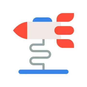 Rocket ride vector icon, amusement park related flat style Ilustración de archivo