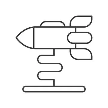 Rocket ride vector icon, amusement park related line style Ilustración de archivo
