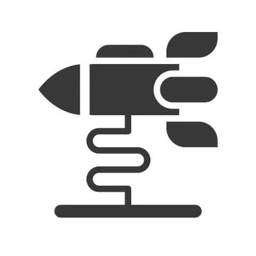 Rocket ride vector icon, amusement park related solid style Ilustración de archivo