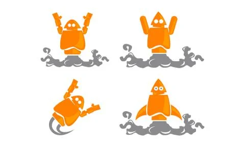 Rocket Robot Template Set 库存插图