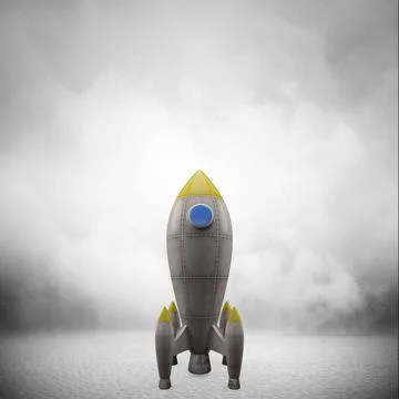 Rocket Rocket on cloud background (3D Render) Copyright: xZoonar.com/Rober... Stock Photos