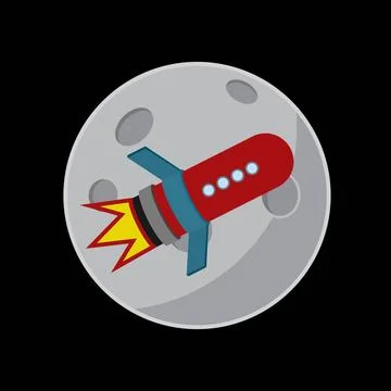 Rocket Rocket fly into space. Flat style vector illustration. Copyright: x... Stock Photos