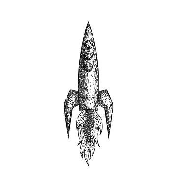 Rocket rocket sketch hand drawn vector Illustrazione stock