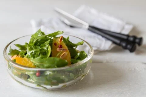 Rocket salad with fruit Stock Photos