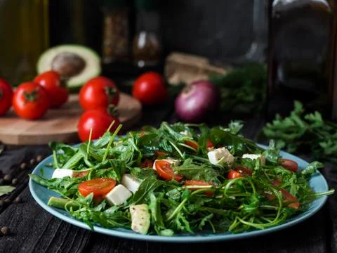 Rocket salad for lunch Stock Photos