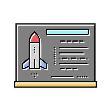 Rocket science aeronautical engineer color icon vector illustration Illustrazione stock