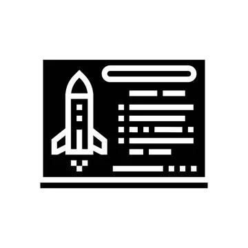 Rocket science aeronautical engineer glyph icon vector illustration Illustrazione stock