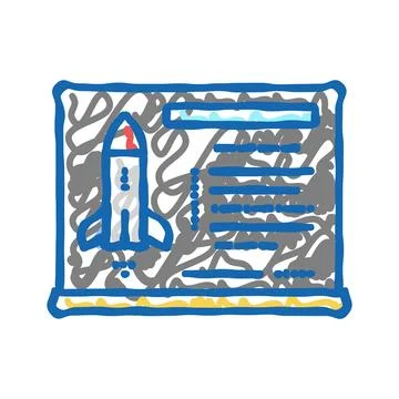 Rocket science aeronautical engineer icon doodle illustration Illustrazione stock