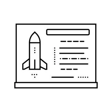 Rocket science aeronautical engineer line icon vector illustration Illustrazione stock