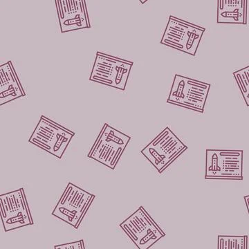 Rocket science aeronautical engineer line seamless pattern Stock Illustration