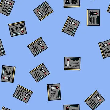 Rocket science aeronautical engineer vector seamless pattern 스톡 일러스트